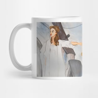 Pirate Girl sailing the Caribbean Illustration Mug